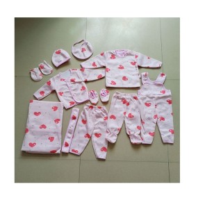 Baby Clothes Set Manufacturer - 11 Pieces Footed Long Sleeve Caps Mittens Set 0-6M