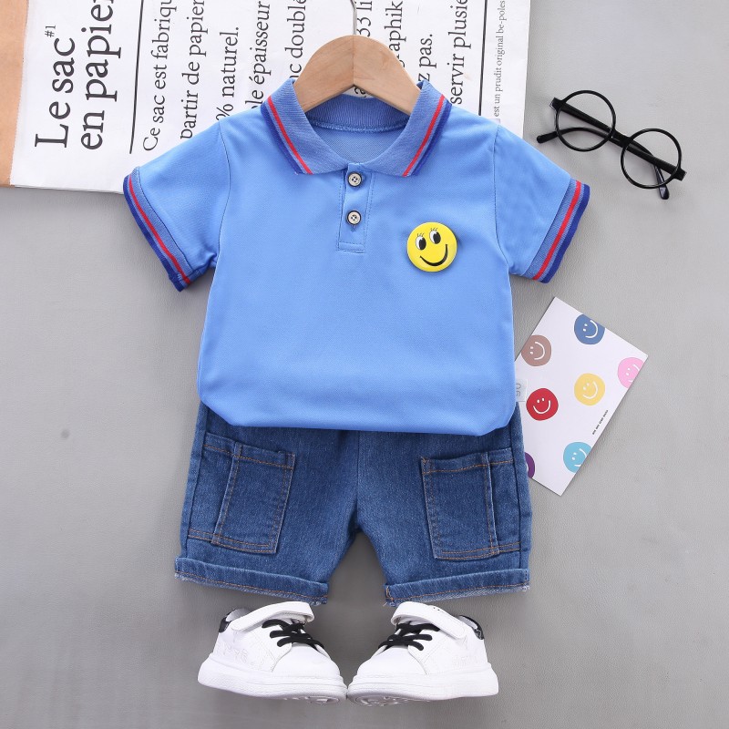 Children Clothing Supplier - Short Sleeve T-shirt Shorts Kids Clothes 2022 Summer Suits