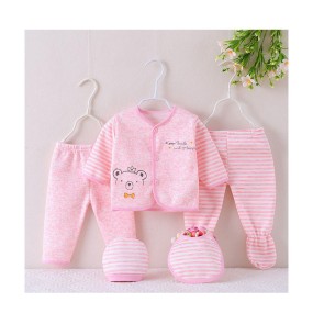 Newborn Clothes Manufacturer - 5PCS 0-12M Cotton Clothes Tops Hat Pants Suit Outfit