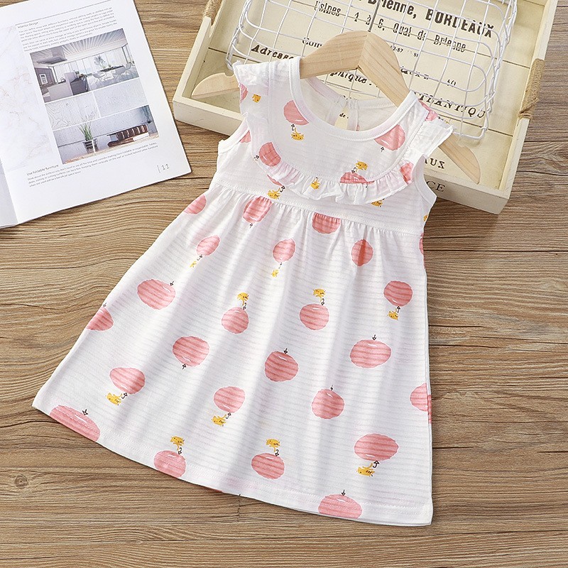 Toddler Girls Dresses Factory - 2024 Summer Ruffle Sleeve a Line Korean Dress