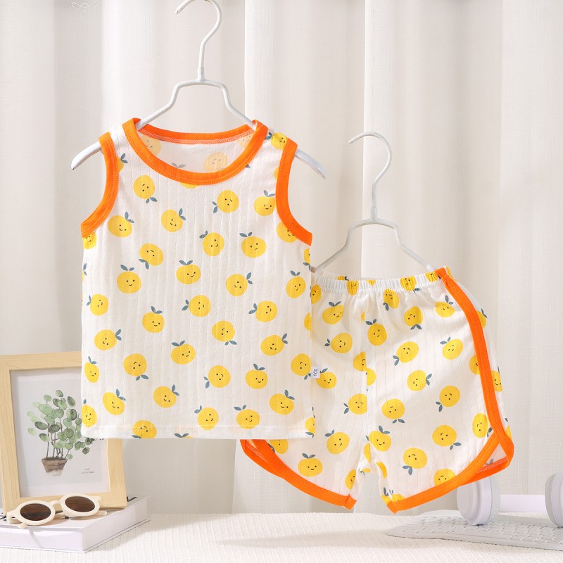 Toddler Girl Outfit Factory - Solid Candy Color Sleeveless V Neck Cami Crop Top Set