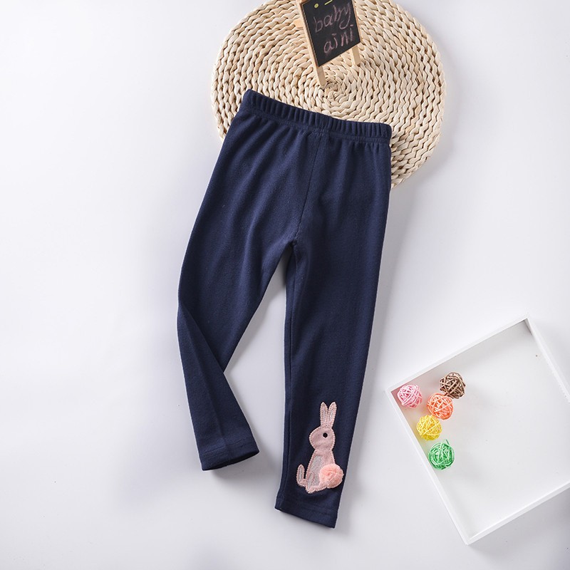 Girls Leggings Manufacturer - 2-6T Ankle Length Cotton Leggings Solid Design School