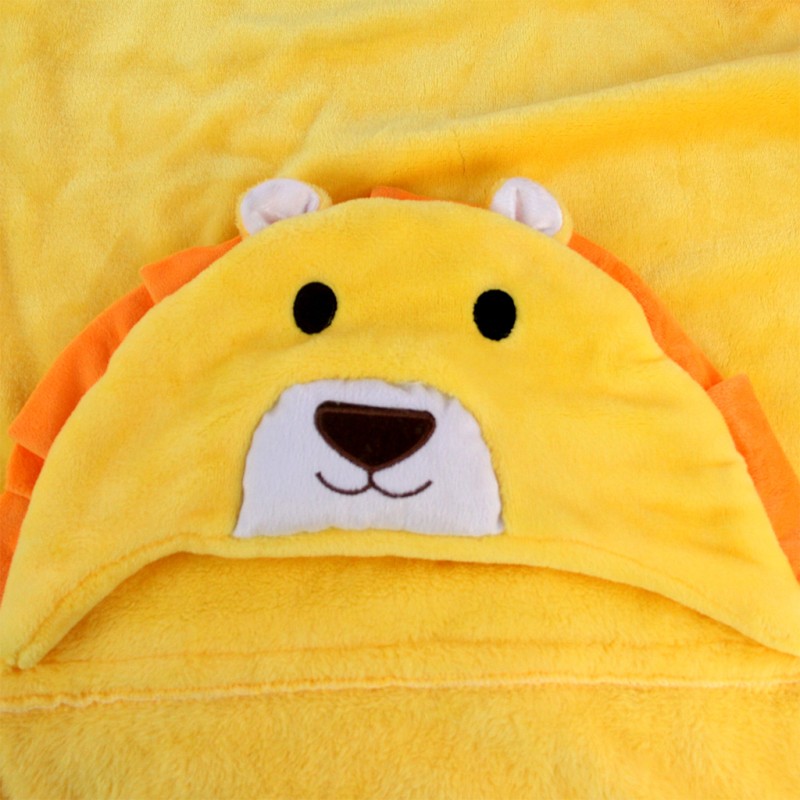 Baby Hooded Blanket Supplier - Animal Face Swaddling Blanket Large Size Plush After Bath