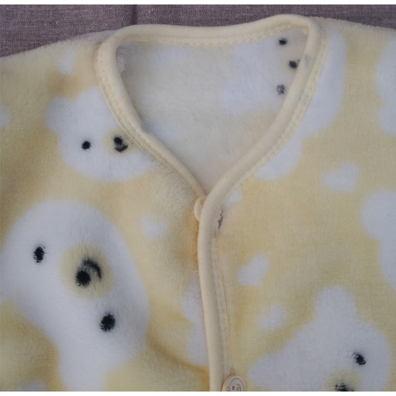 Baby Winter Clothes Manufacturer - Solid Color Flannel Cotton Newborn Babi Clothes Set
