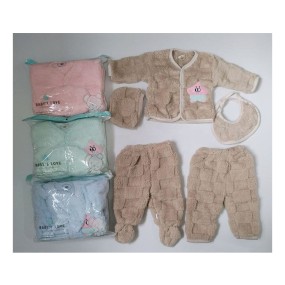 Baby Winter Set Supplier - 5Pcs Long Fleece Newborn Clothes 2024 Layette Gift Set