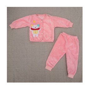 Baby Winter Clothes Manufacturer - Solid Color Flannel Cotton Newborn Babi Clothes Set
