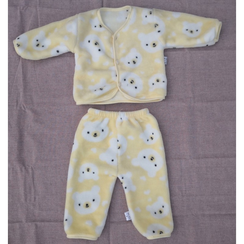 Baby Winter Clothes Manufacturer - Solid Color Flannel Cotton Newborn Babi Clothes Set