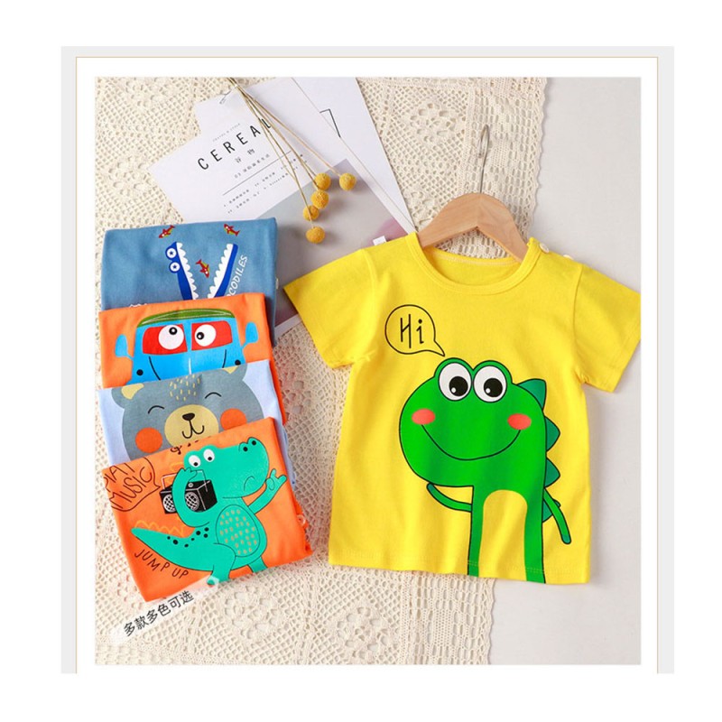 Baby T-Shirts Manufacturer - Short-Sleeved Cartoon Girl T Shirt Crew Neck 100 Cotton