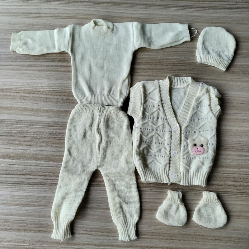 Fashion Baby Sweater Supplier - Wholesale 5 Pieces Crochet Chunky Knit Set