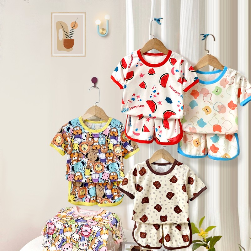 Kids Summer Clothing Supplier - Printed Shirt Shorts Sets Little Boy Clothing Toddler
