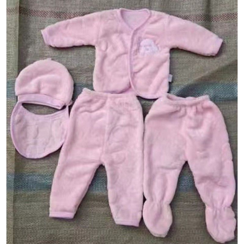 Newborn Clothes Factory - 5PCS 0-6M Flannel Clothes Casual Winter Tops Hat Pants
