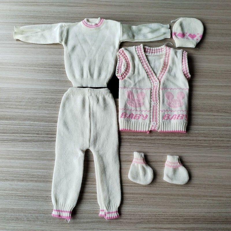 Fashion Baby Sweater Supplier - Wholesale 5 Pieces Crochet Chunky Knit Set