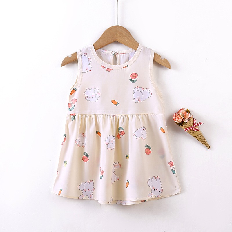 Fashion Frock Manufacturer - 1-7 Years Flower Kids Princess Dresses Sleeveless