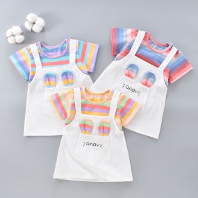 Little Girls Dress Manufacturer - T Shirt Dress Spring Summer Cotton Short Sleeve