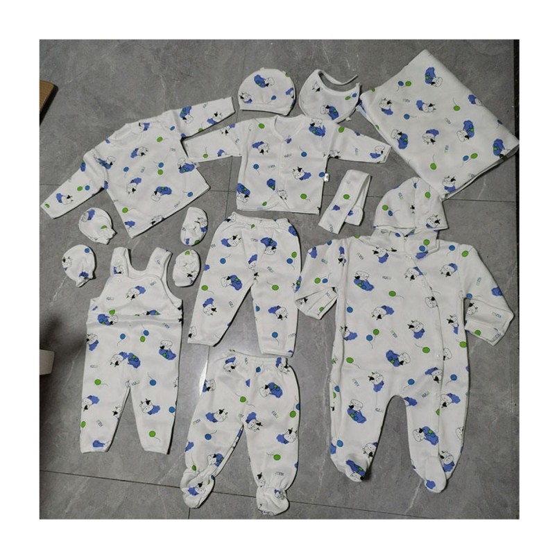 Newborn Winter Wear Supplier - 12 Pcs Cartoon Printing Keep Warm Baby Suit Sets
