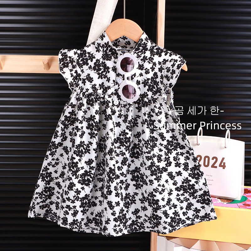 Toddler Girls Skirts Factory - Ruffle Sleeveless Splicing Floral Baby Girl Dresses