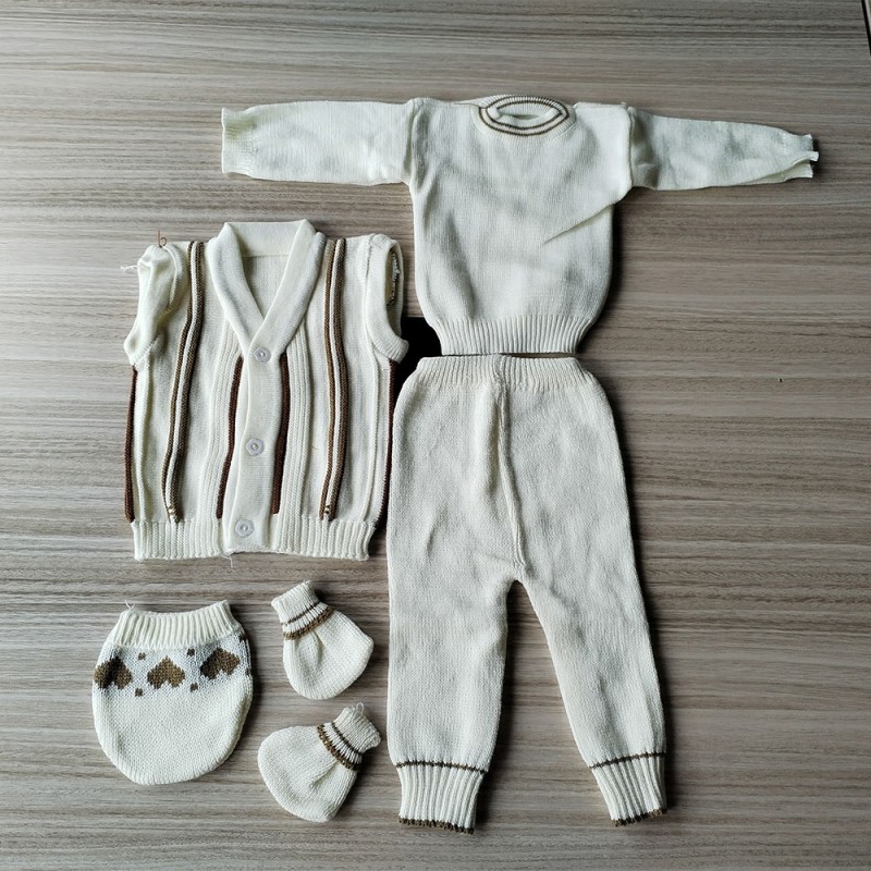 Fashion Baby Sweater Supplier - Wholesale 5 Pieces Crochet Chunky Knit Set