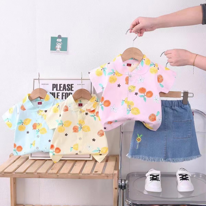 Toddler Baby Girl Clothes Manufacturer - Summer Infant Outfits Button Down Tops Shorts