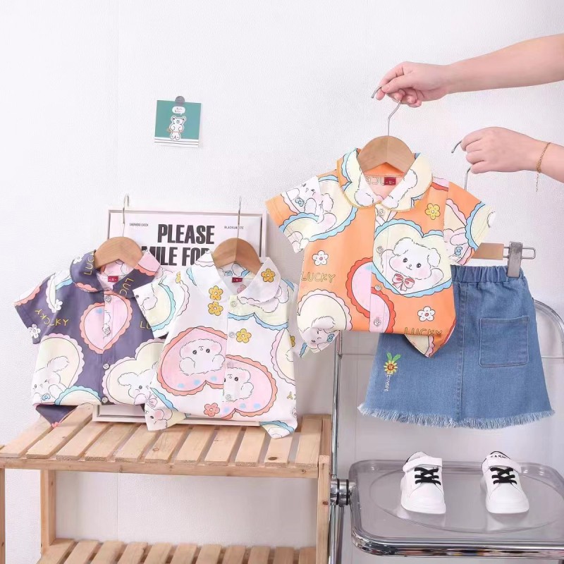 Toddler Baby Girl Clothes Manufacturer - Summer Infant Outfits Button Down Tops Shorts