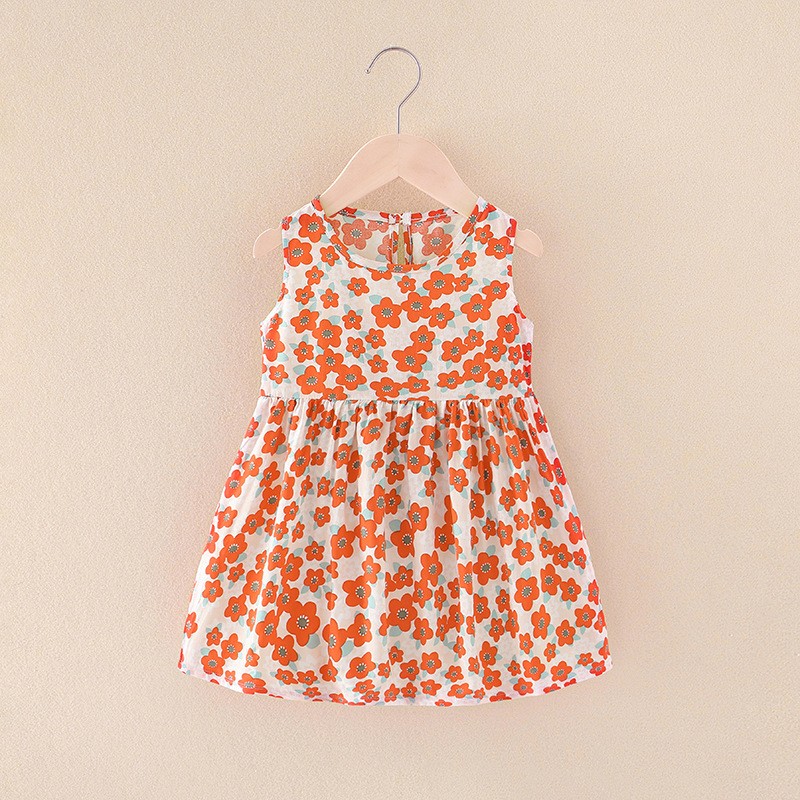 Designer Toddler Dresses Manufacturer - Skirt Flower Print Sleeveless Strap Backless