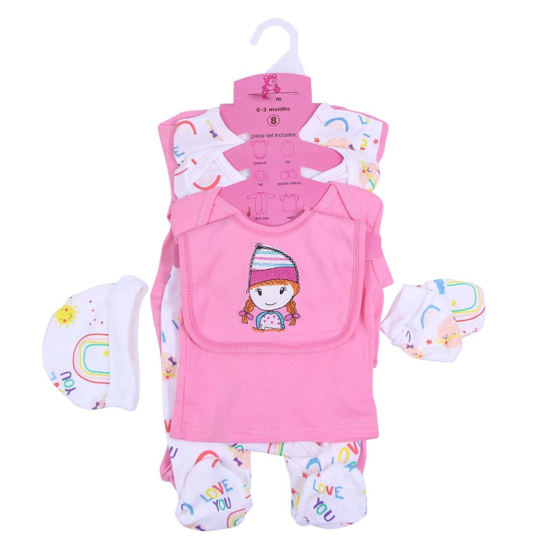 Baby Clothes Set Factory - 8-Piece Romper Outfits with Hanger Infant Clothing