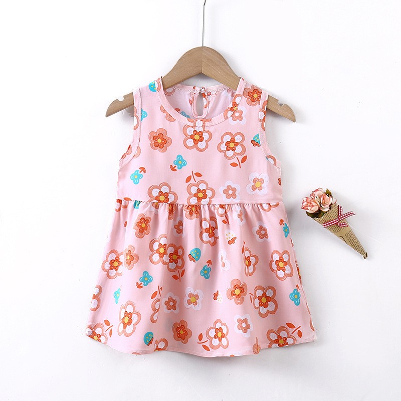 Fashion Frock Manufacturer - 1-7 Years Flower Kids Princess Dresses Sleeveless