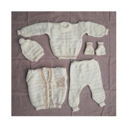 Baby Winter Outfit Supplier - Knitted Sweatshirt Top With Pants Cardigan Set Boys Girls