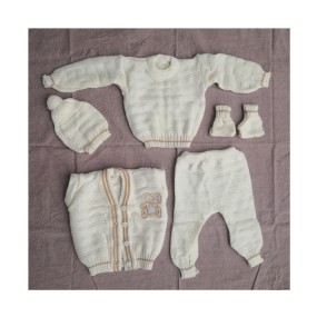 Baby Winter Outfit Supplier - Knitted Sweatshirt Top With Pants Cardigan Set Boys Girls