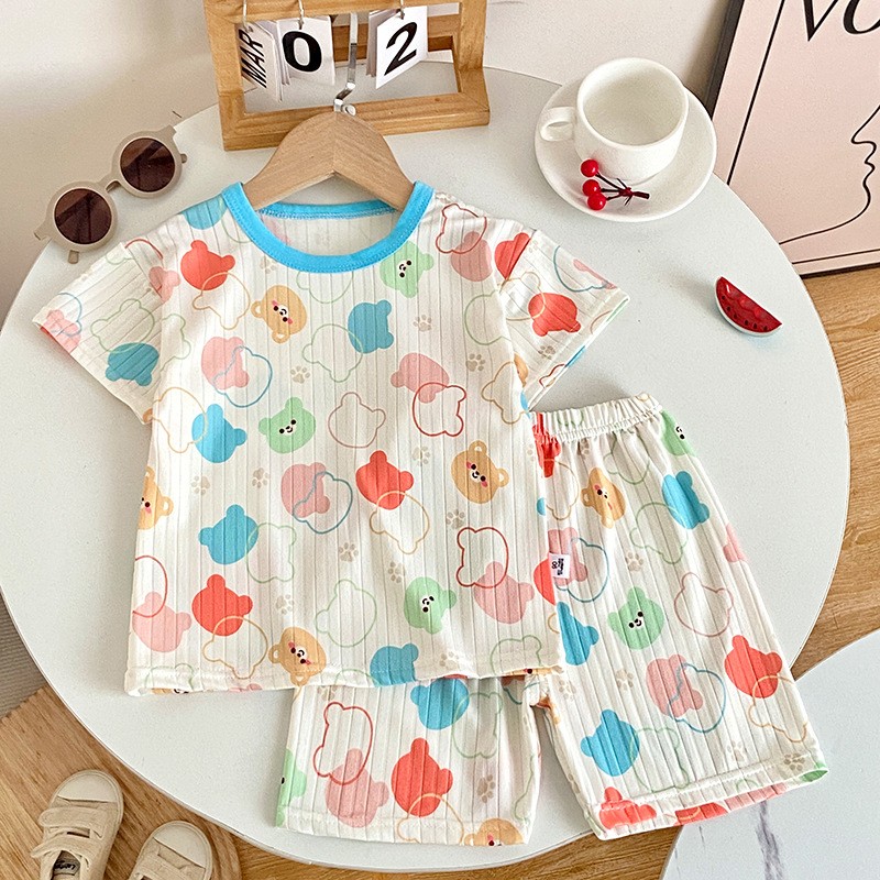 Toddler Clothes Factory - 1-6 Years Summer Cotton Outfits Shirt Short Sets Two Piece