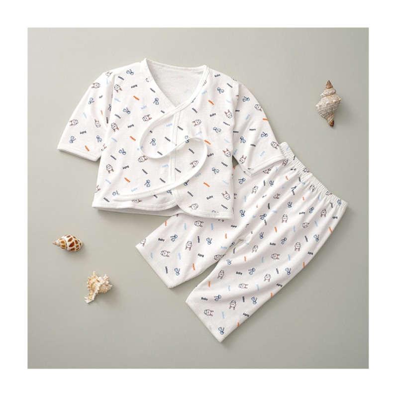 Newborn Hospital Set Supplier - Unisex 100% Cotton Long Sleeve Button Down Top and Pants