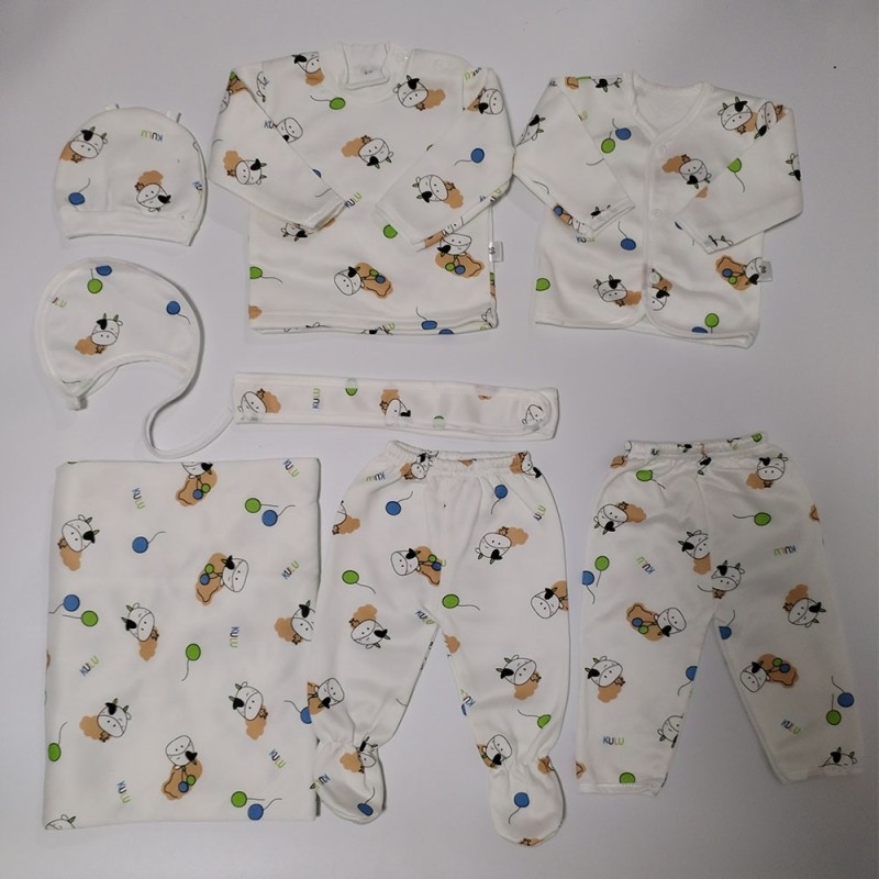 Baby Boy Clothes Supplier - 8-Piece Long Sleeve Romper Pants+Hat+Bibs Fall Winter