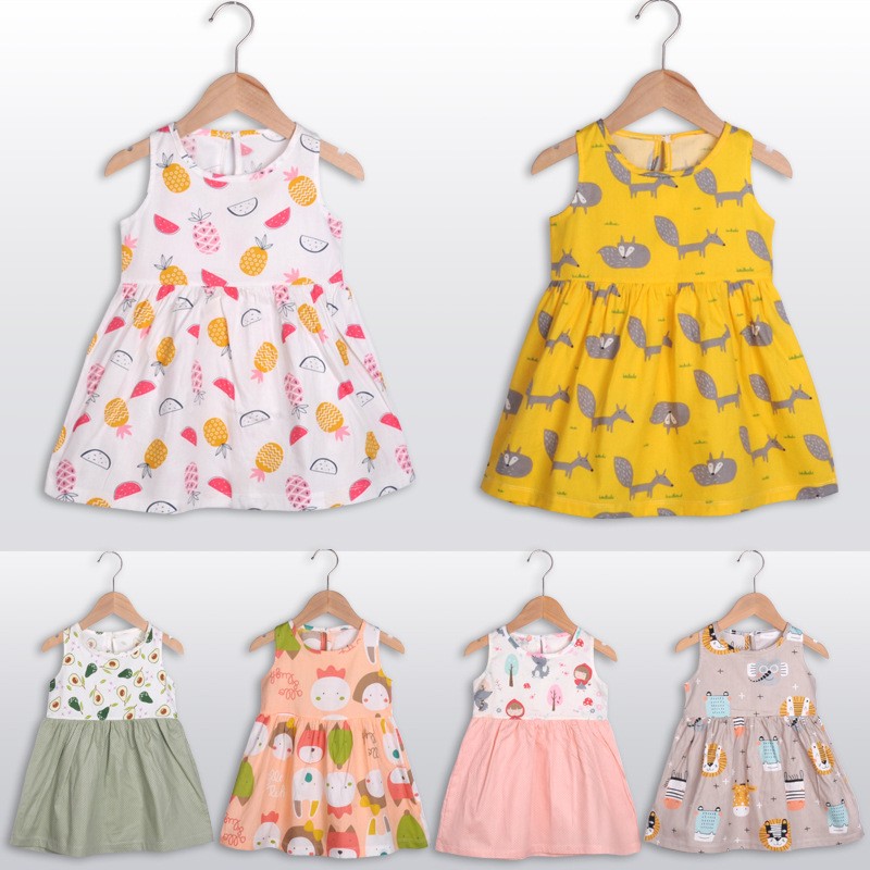 Cotton Baby Dresses Supplier - Sleeveless Girls Summer Dress Flare Soft Toddler