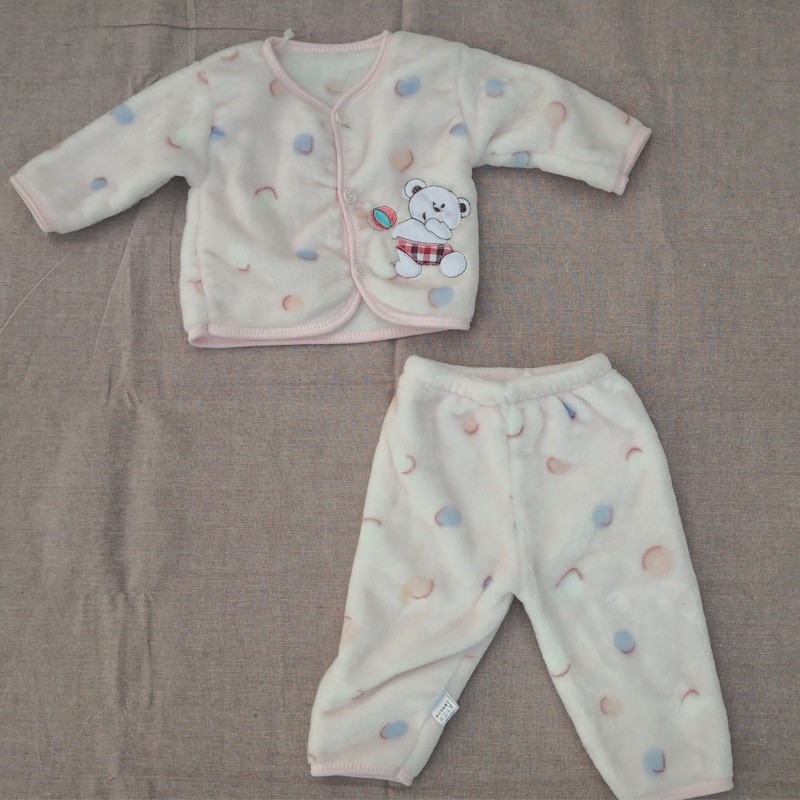 Baby Winter Clothes Manufacturer - Solid Color Flannel Cotton Newborn Babi Clothes Set