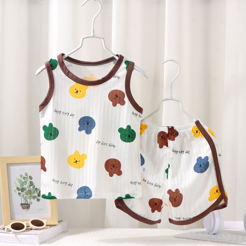 Toddler Girl Outfit Factory - Solid Candy Color Sleeveless V Neck Cami Crop Top Set