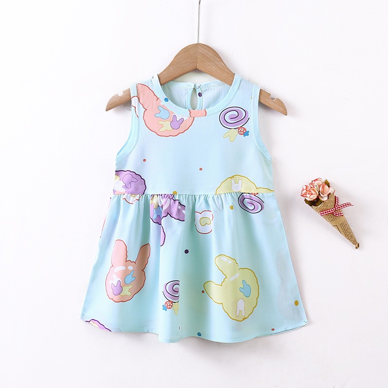 Fashion Frock Manufacturer - 1-7 Years Flower Kids Princess Dresses Sleeveless