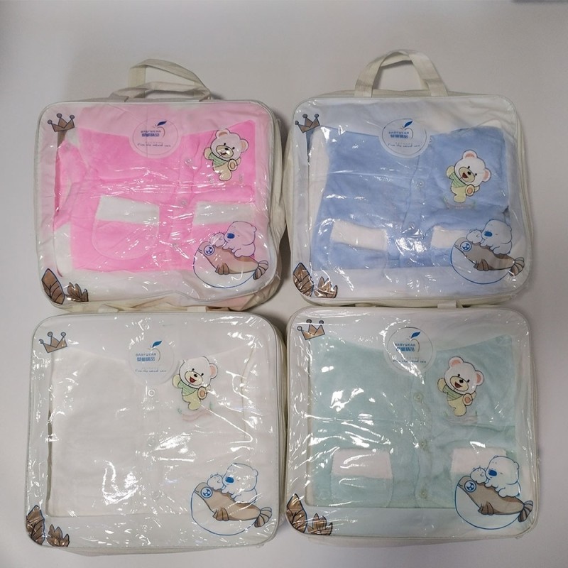 Newborn Winter Clothes Supplier - 6 Pieces Polar Fleece Flannel Set Tops+Pants Caps