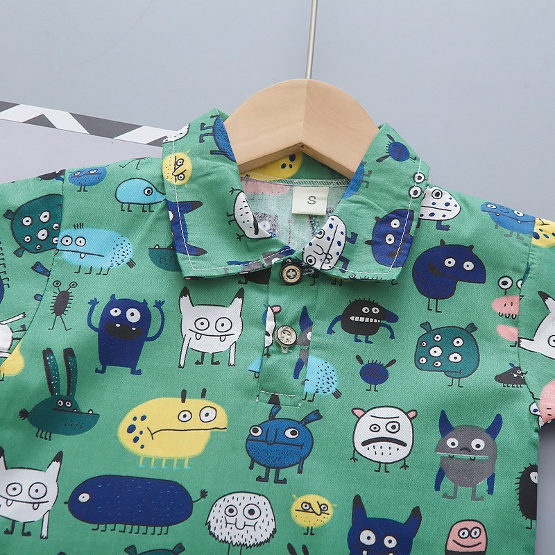 Toddler Boy Clothes Factory - 2 Piece Summer Outfit Polo Dress Shirt Shorts Set