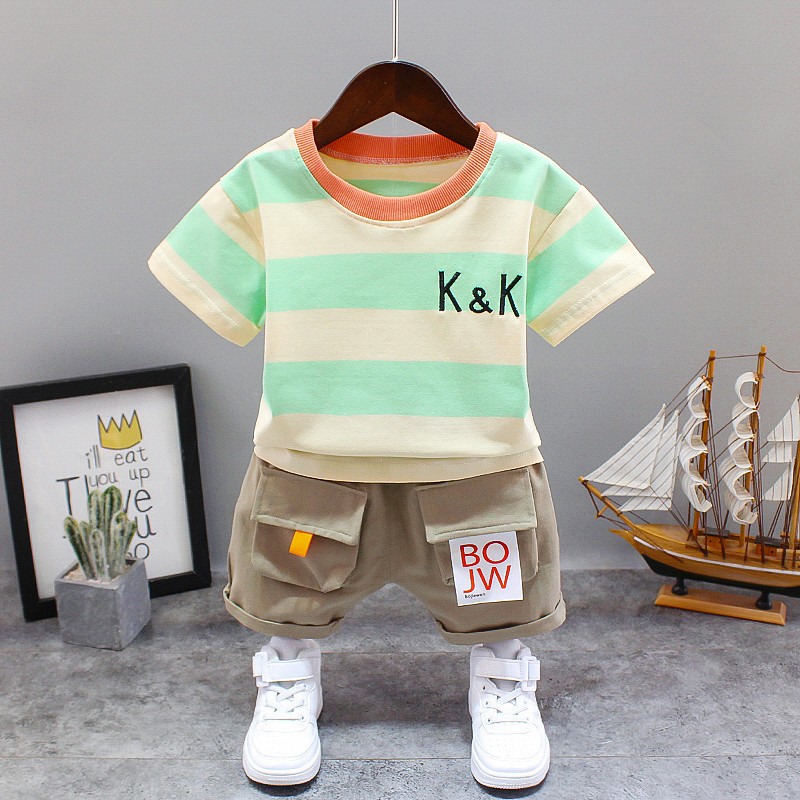Toddler Boy Clothes Supplier - New Design 2T 2 Piece Set Cute Polo Shirt Children
