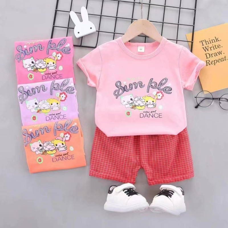 Toddler Kids Two Piece Factory - Summer Sets Baby Girl Styles T-Shirt Tops Shorts