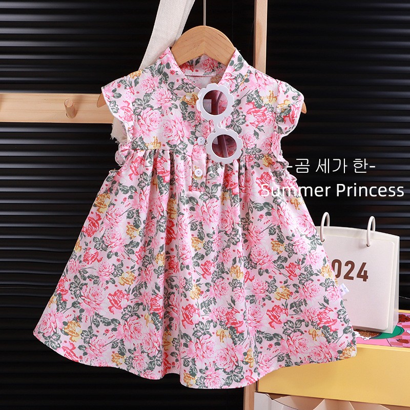 Toddler Girls Skirts Factory - Ruffle Sleeveless Splicing Floral Baby Girl Dresses