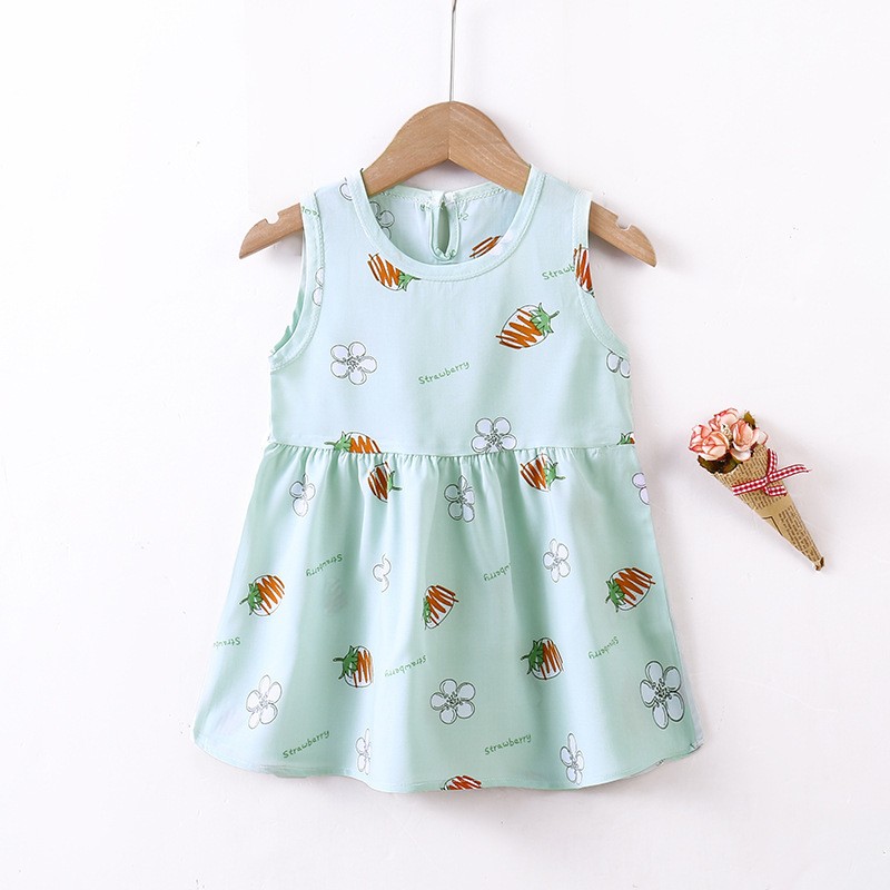 Fashion Frock Manufacturer - 1-7 Years Flower Kids Princess Dresses Sleeveless