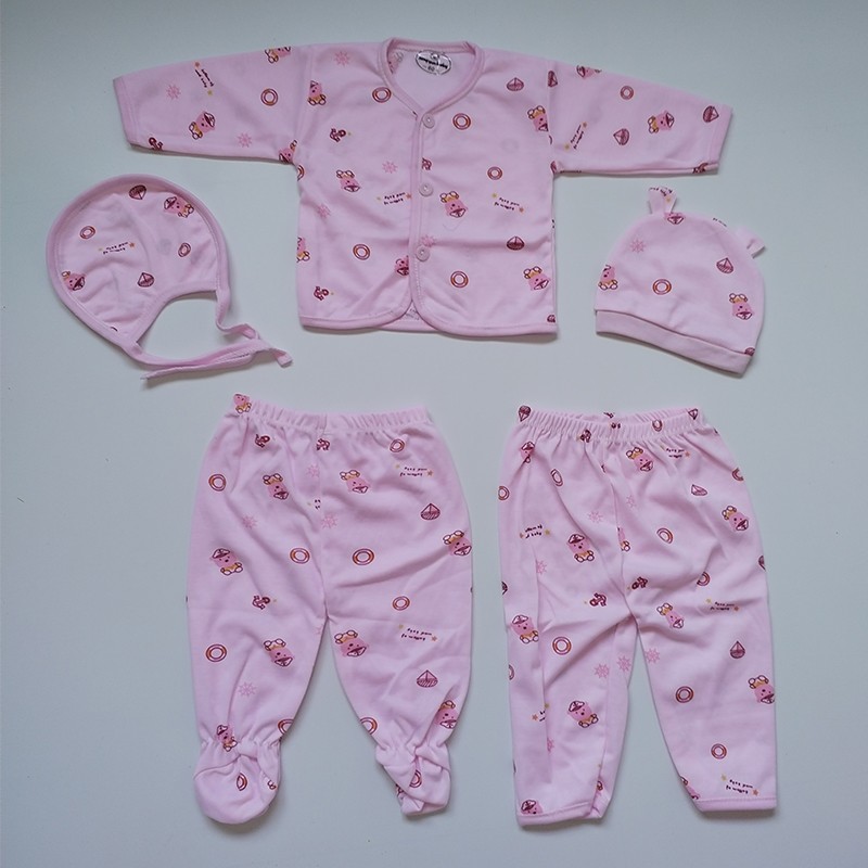 Baby Clothing Set Supplier - 5-Piece Layette Infant Gift Set 0-6 Month Gift Box