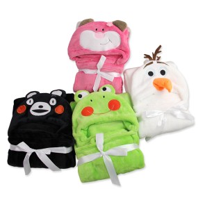 Baby Hooded Blanket Supplier - Animal Face Swaddling Blanket Large Size Plush After Bath