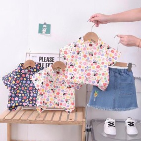 Toddler Baby Girl Clothes Manufacturer - Summer Infant Outfits Button Down Tops Shorts