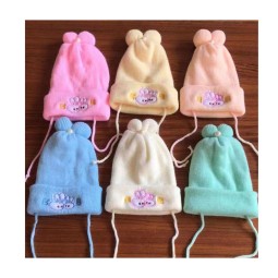 Kids Winter Cap Supplier - 1-3 Year Polyester Cotton Woolen Cap Cartoon Design Cap