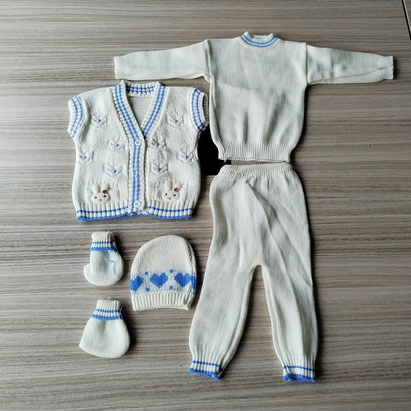 Fashion Baby Sweater Supplier - Wholesale 5 Pieces Crochet Chunky Knit Set