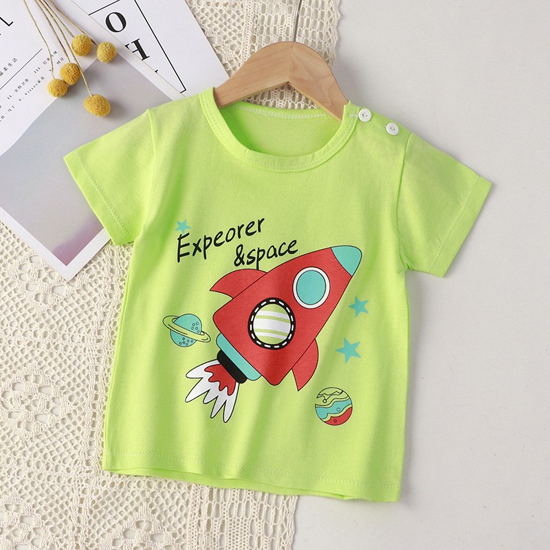 Baby T-Shirts Manufacturer - Short-Sleeved Cartoon Girl T Shirt Crew Neck 100 Cotton