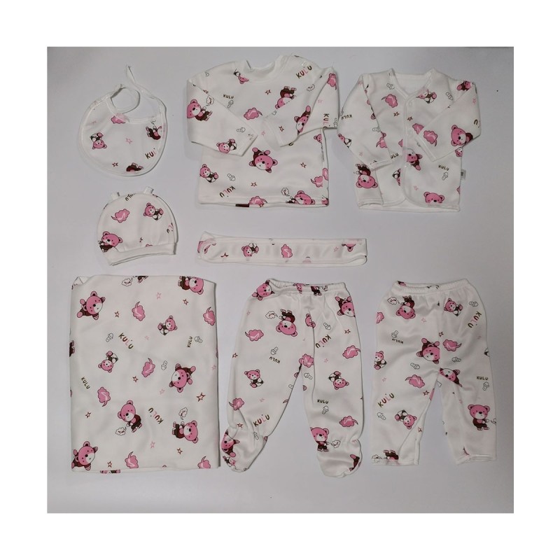 Baby Boy Clothes Supplier - 8-Piece Long Sleeve Romper Pants+Hat+Bibs Fall Winter