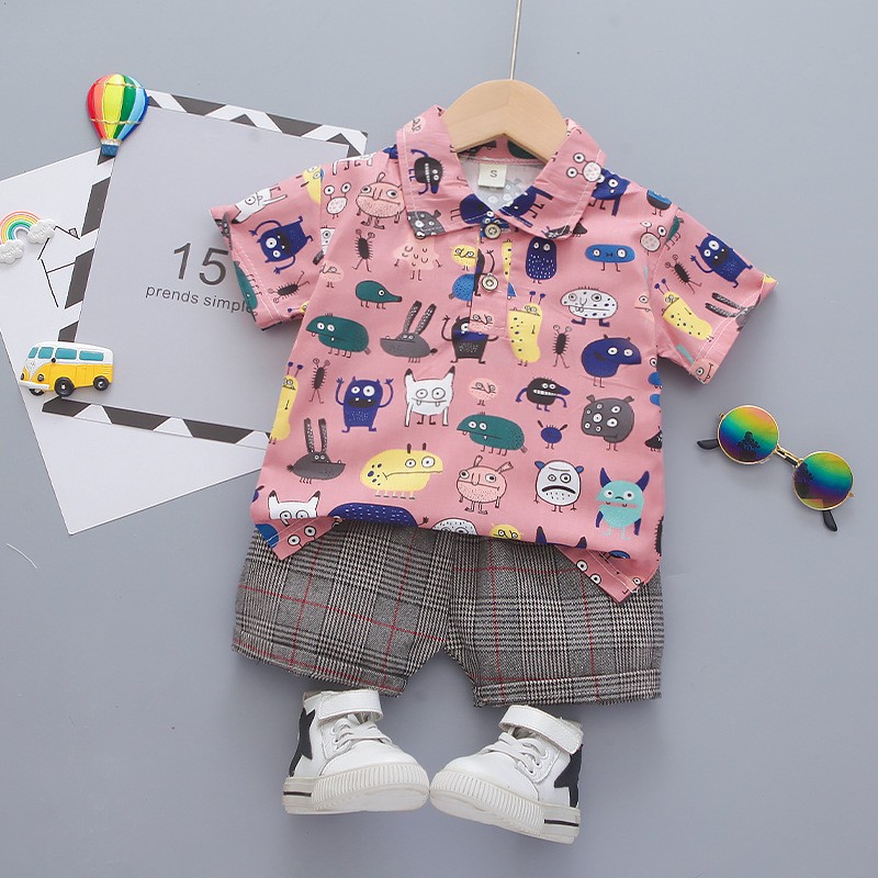Toddler Boy Clothes Factory - 2 Piece Summer Outfit Polo Dress Shirt Shorts Set
