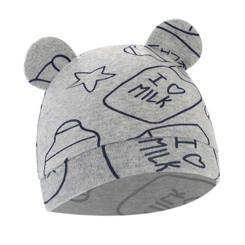 Newborn Hat Manufacturer - 0-3 Months 100% Cotton Bear Ears Infant Caps Beanie Caps
